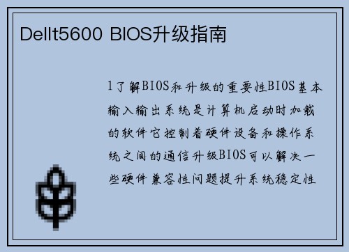 Dellt5600 BIOS升级指南